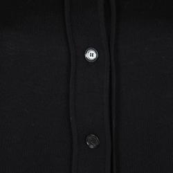 مملوكة مسبقًا كارديغان بربري لندن صوف مارينو أسود رقبة كاروهات قصير بأزرار أمامية M