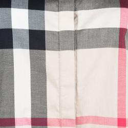 Pre Owned قميص بربري بريت قطن بيج كاروهات نوفا بأكمام طويلة أزرار أمامية S