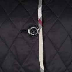 Pre Owned Burberry Brit Black Novacheck Trim Detail Diamond Quilted Jacket M