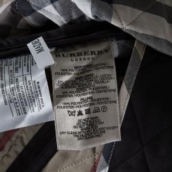 Pre Owned Burberry Brit Black Novacheck Trim Detail Diamond Quilted Jacket M