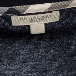 Pre Owned Burberry Brit Navy Blue Knit Button Front Cardigan L