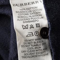 Pre Owned Burberry Brit Navy Blue Knit Button Front Cardigan L