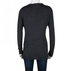 Pre Owned Burberry Brit Grey Novacheck Cuff Detail Sweater M