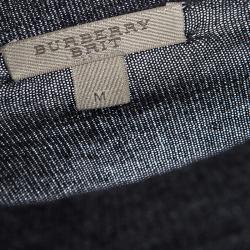 Pre Owned Burberry Brit Grey Novacheck Cuff Detail Sweater M