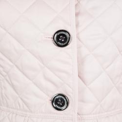 مملوكة مسبقًا Burberry Brit Pale Pink Diamond Quilted Button Front Jacket S