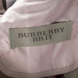 مملوكة مسبقًا Burberry Brit Pale Pink Diamond Quilted Button Front Jacket S