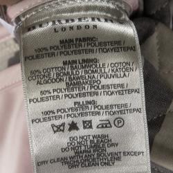 مملوكة مسبقًا Burberry Brit Pale Pink Diamond Quilted Button Front Jacket S