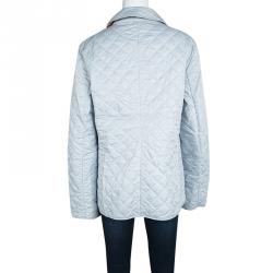 Pre Owned جاكت بربري لندن أزرار أمامية مبطن دايموند أزرق باودر L