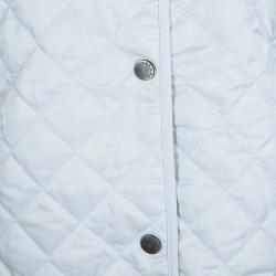 Pre Owned جاكت بربري لندن أزرار أمامية مبطن دايموند أزرق باودر L