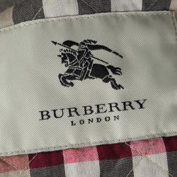 Pre Owned جاكت بربري لندن أزرار أمامية مبطن دايموند أزرق باودر L