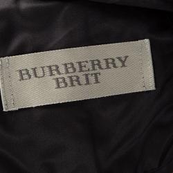 Pre Owned Burberry Brit Black Diamond Quilted Button Front Jacket M