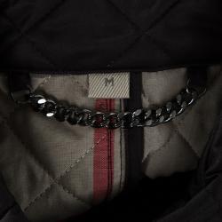 Pre Owned Burberry Brit Black Diamond Quilted Button Front Jacket M