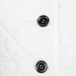 مملوكة مسبقًا Burberry Brit Off White Diamond Quilted Button Front Jacket S