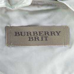 مملوكة مسبقًا Burberry Brit Off White Diamond Quilted Button Front Jacket S