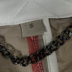 مملوكة مسبقًا Burberry Brit Off White Diamond Quilted Button Front Jacket S