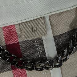 Pre Owned Burberry Brit Off White Diamond Quilted Button Front Jacket L