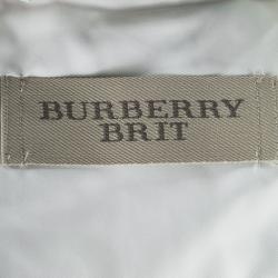 Pre Owned جاكيت بربري بريت أوف وايت نمط ماسي مبطن بأزرار أمامية M