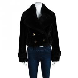 Pre Owned Burberry Prorsum Black Sheep Shearling Jacket S