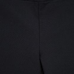Pre Owned Burberry London Black Knit Satin Trim Zip Detail Leggings S