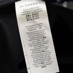Pre Owned Burberry London Black Knit Satin Trim Zip Detail Leggings S