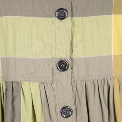 مملوكة مسبقًا فستان بربري بريت قصير مجمع قطن كاروهات متعدد الألوان L