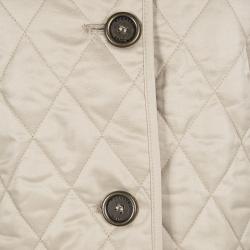 Pre Owned Burberry Brit Beige Diamond Quilted Button Front Jacket