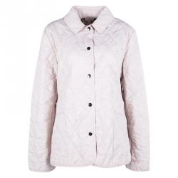 Pre Owned Burberry Pale Pink Diamond Quilted Button Front Jacket M