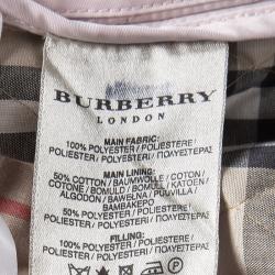 Pre Owned Burberry Pale Pink Diamond Quilted Button Front Jacket M