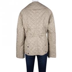 Pre Owned Burberry Brit Brown Diamond Quilted Button Front Jacket XL