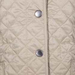 Pre Owned Burberry Brit Brown Diamond Quilted Button Front Jacket XL