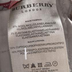 Pre Owned Burberry London Grey Wool Wide Leg Trousers S
