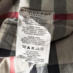 Pre Owned معطف بربري لندن واق من المطر حزام قطن أسود S