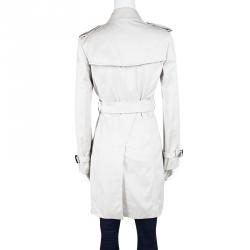 مملوكة مسبقًا معطف بربري لندن واق من المطر حزام صدر مزدوج بيج XS