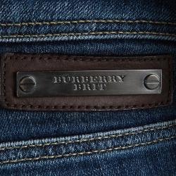 Pre Owned Burberry Brit Indigo Washed Denim Kensington Slim Fit Jeans S/M