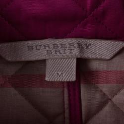 Pre Owned جاكيت بربري كوبفورد مبطن فوشيا M