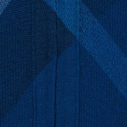 Pre Owned Burberry Blue Check Wool Cashmere Zip Front Cardigan M
