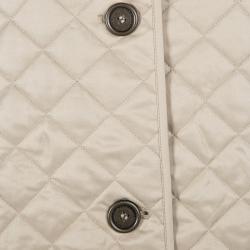Pre Owned Burberry Brit Brown Diamond Quilted Button Front Jacket XXL