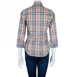 Pre Owned بلوزة بربري نوفاتشيك 3/4 أكمام قطن S