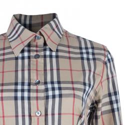 Pre Owned بلوزة بربري نوفاتشيك 3/4 أكمام قطن S