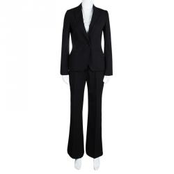 Burberry London Black Wool Pant Suit S