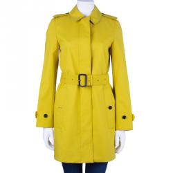 Burberry Chartreuse Yellow Bondedcotton Trenchcoat XS