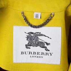 Burberry Chartreuse Yellow Bondedcotton Trenchcoat XS