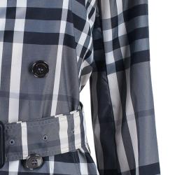 Pre Owned Burberry Monochrome Print Trenchcoat S