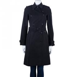 Pre Owned Burberry Black Kensington Long Heritage Trench Coat S