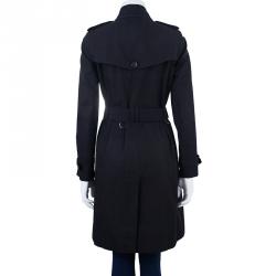 Pre Owned Burberry Black Kensington Long Heritage Trench Coat S