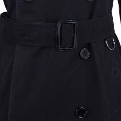 Pre Owned Burberry Black Kensington Long Heritage Trench Coat S