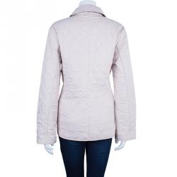 Pre Owned Burberry Nude/Pink Diamond Quilted Jacket L