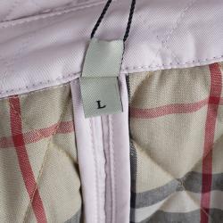 Pre Owned Burberry Nude/Pink Diamond Quilted Jacket L