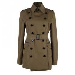 مملوكة مسبقًا Burberry Khaki Cotton-Gabardine Trenchcoat S