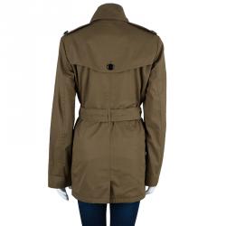 مملوكة مسبقًا Burberry Khaki Cotton-Gabardine Trenchcoat S